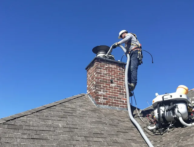 Dedicated Florence-Graham Chimney Sweep team member cleaning a chimney in Florence-Graham, CA