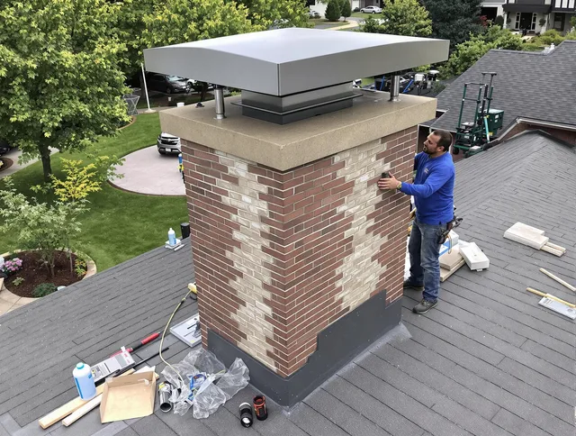 Florence-Graham Chimney Sweep team working on a custom chimney remodel in Florence-Graham, CA